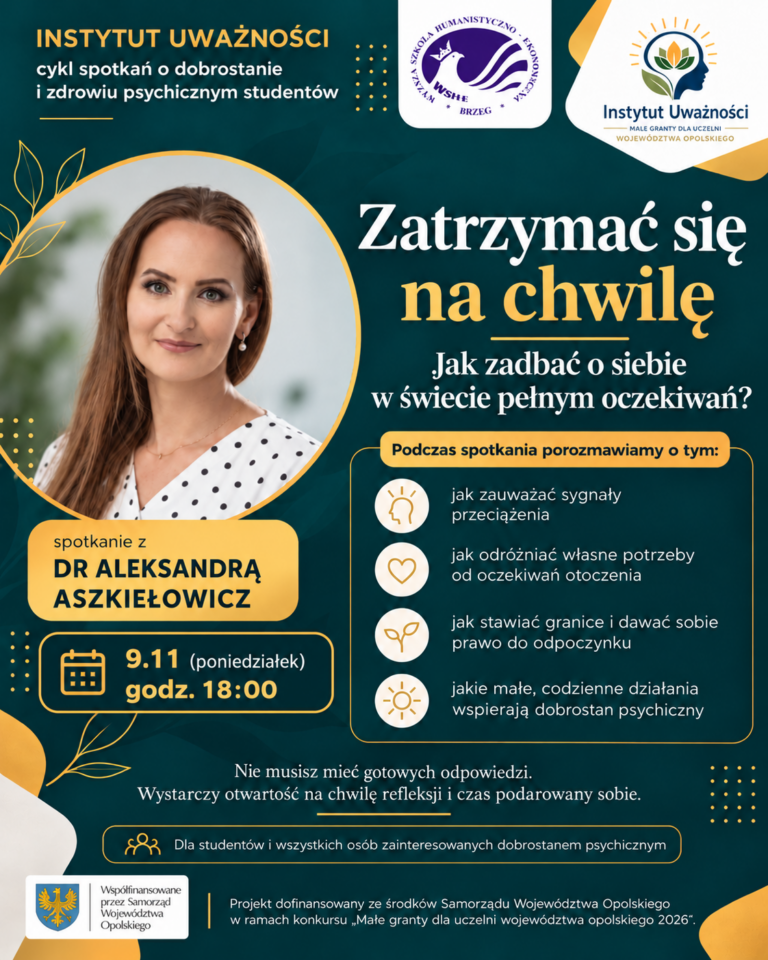 Zaproszenie na spotkanie webinarowe w ramach Instytutu Uważności – 9 listopada godz. 18:00